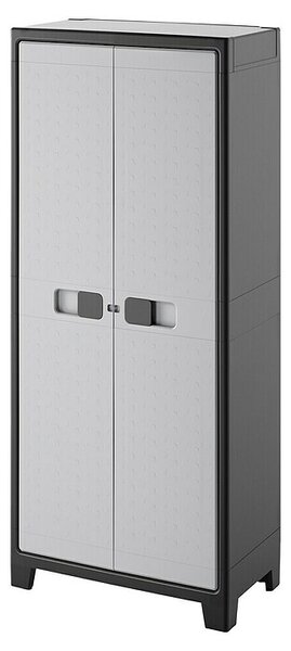 Regalux Space Line Plastična večnamenska omara (Do x Š x V: 44 x 80 x 182 cm, Število vrat: 2 kos, Sive barve/črne barve) productname.garantie.plussig
