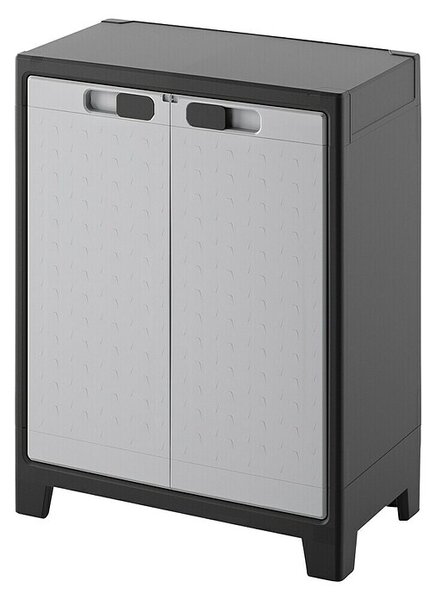 Regalux Space Line Plastična večnamenska omara (Do x Š x V: 44 x 80 x 100 cm, Število vrat: 2 kos, Sive barve/črne barve) productname.garantie.plussig