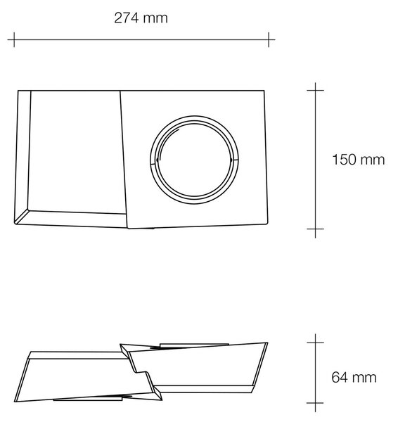 Stenska svetilka Anchise iz mavca, up/downlight 2-light