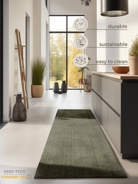 Kaki zelen tekač iz jute 80x200 cm Bouclé – Hanse Home