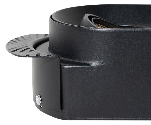 Komplet 6 okroglih vgradnih reflektorjev črne barve GU10 50mm 2-luči - Hubs