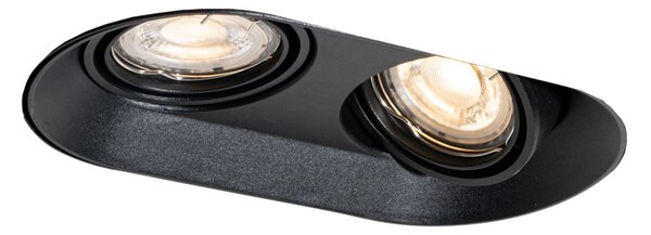 Okrogel vgradni reflektor črn GU10 50 mm 2-lučni - Hubs