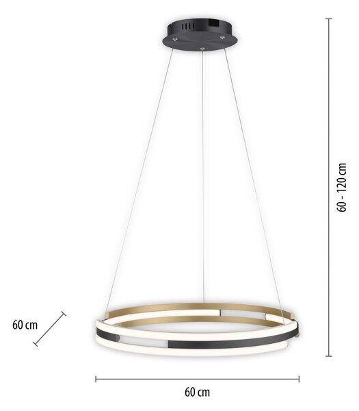 Paul Neuhaus Q-Beluga LED viseče svetilo, medenina