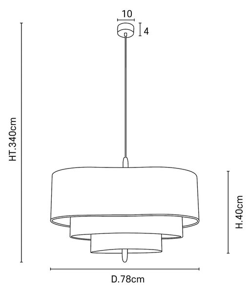 MARKET SET Tekstilna viseča svetilka Pebble krem Ø 78 cm