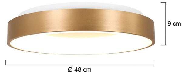 LED stropna svetilka Ringlede 2.700 K Ø 48 cm zlata