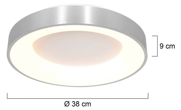 LED stropna svetilka Ringlede, 2.700 K Ø 38 cm srebrna