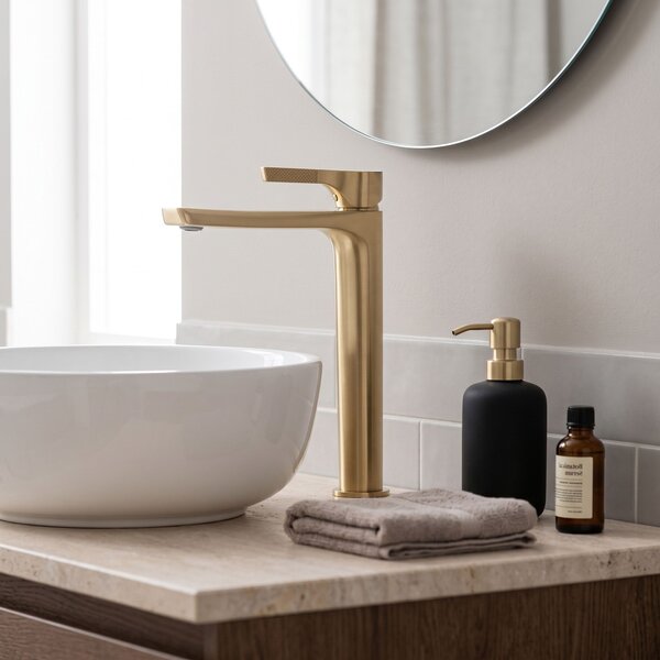 Mešalnik za umivalnik PREMIUM REA Maxim Brush Gold High