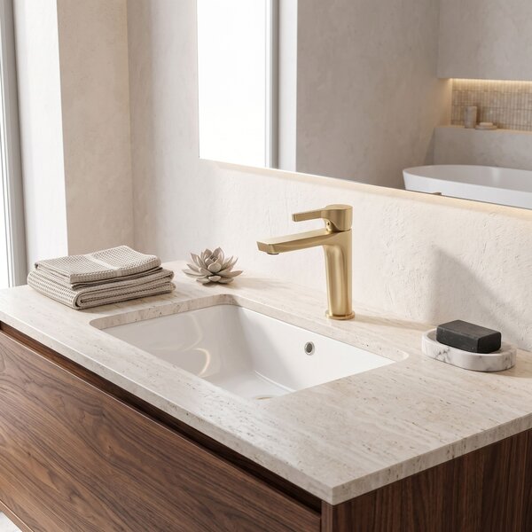 Mešalnik za umivalnik PREMIUM REA Maxim Brush Gold Low