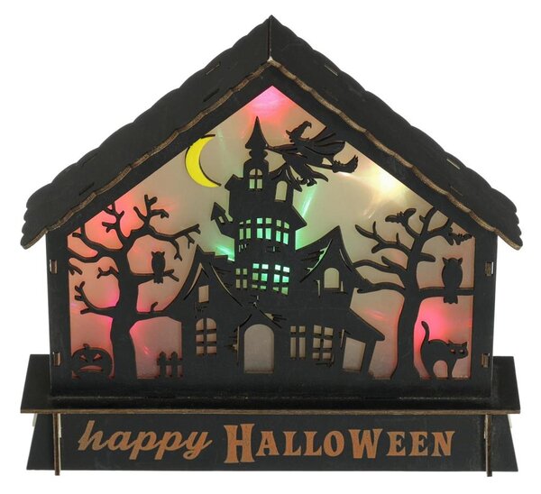 LED Dekoracija HALLOWEEN LED/2xAA/multicolor strašena hiša