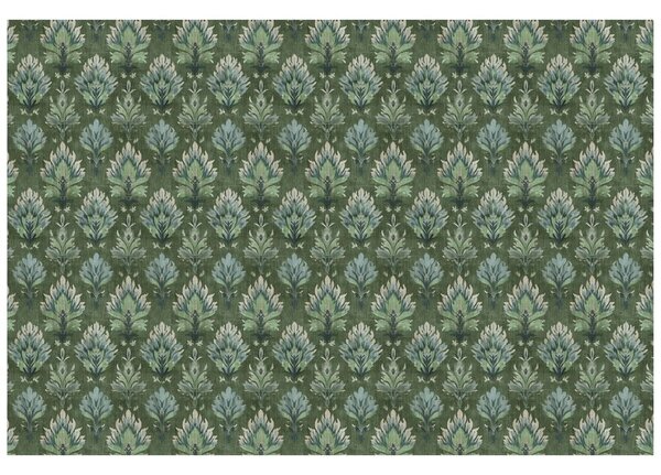 Tapeta zeleni vintage rastlinski ornamenti