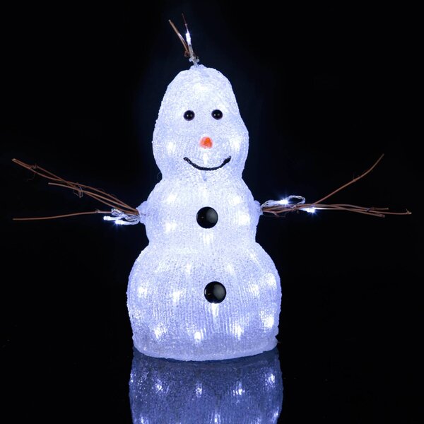 Majhna LED figura Crystal Snowman za na prostem