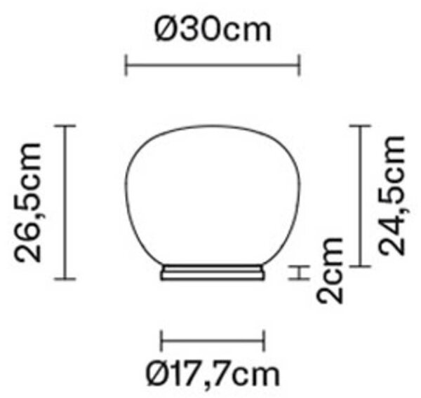 Namizna svetilka Fabbian Lumi Mochi, horizontalna, Ø 30 cm