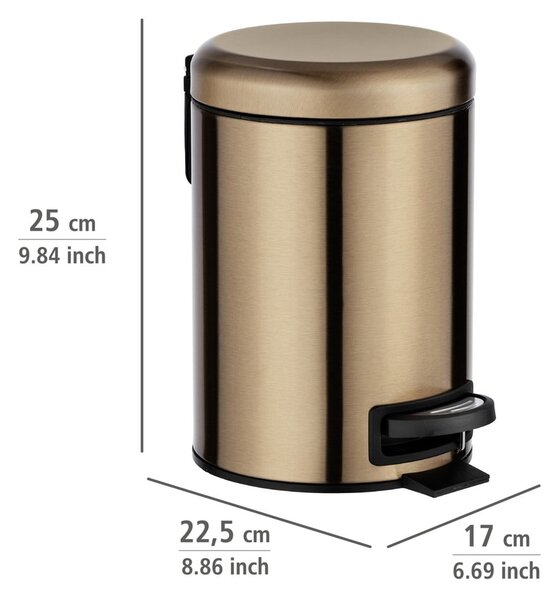 Bakren koš za smeti s pedalom Wenko Leman, 3 l