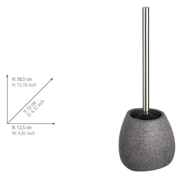 Siva keramična WC ščetka Wenko Pion, višina 38,5 cm