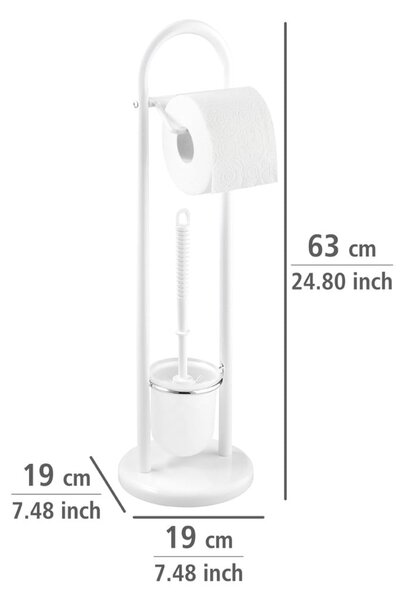 Bela WC ščetka z držalom za toaletni papir Wenko Siena