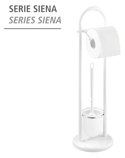 Bela WC ščetka z držalom za toaletni papir Wenko Siena