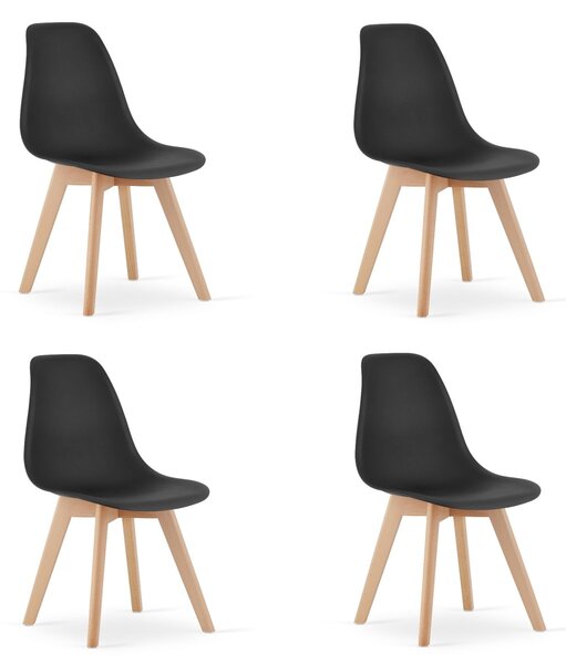 Set 4 jedilnih stolov KITO črnih