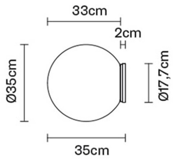 Steklena stenska svetilka Fabbian Lumi Sfera, Ø 35 cm