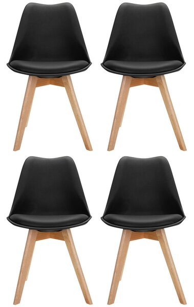 SET STOLOV, tekstil, umetna masa črna, barve bukve