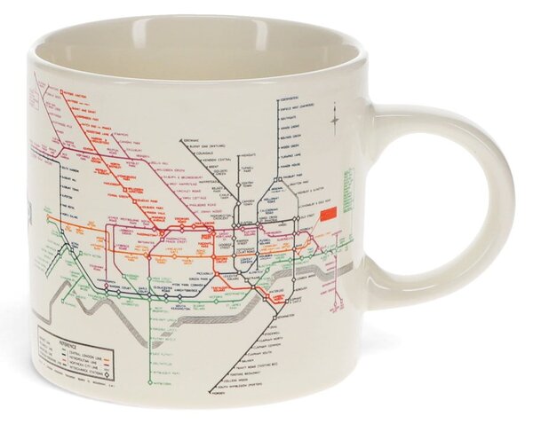 Bež keramična skodelica 350 ml Heritage Tube Map – Rex London