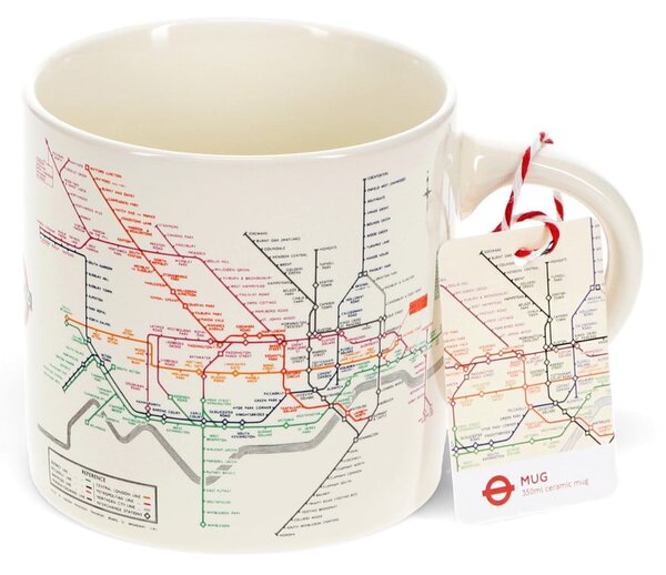 Bež keramična skodelica 350 ml Heritage Tube Map – Rex London