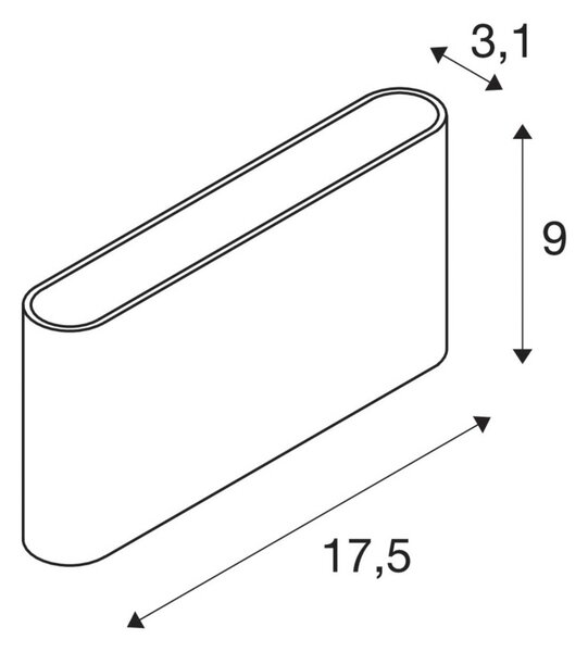 SLV Ovalna zunanja stenska svetilka navzgor/navzdol CCT 13,5 cm bela