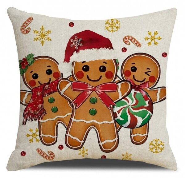 Božična prevleka za blazino GINGERJOY 45x45 cm, bež