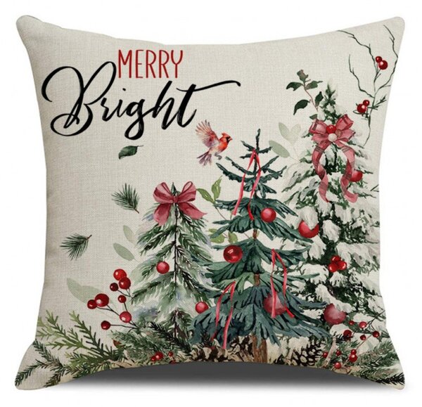Božična prevleka za vzglavnik HOLLY CHARM 45x45 cm, bež