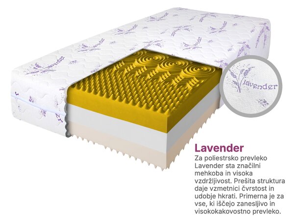 Wilsondo Visoka pena vzmetnica Relax Premium 120x200x25 – prevleka Lavender