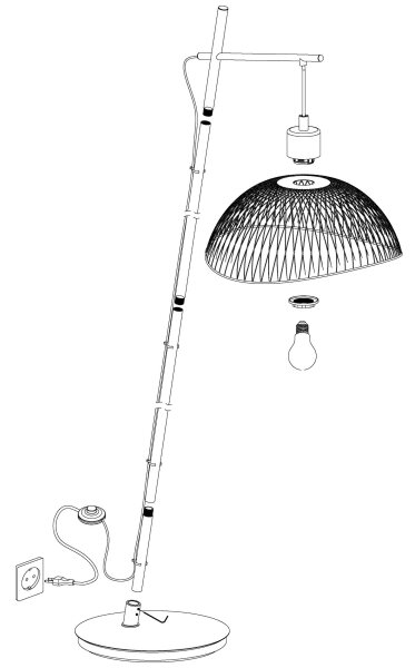 Eglo 43307 - Stoječa svetilka POMPEYA 1xE27/60W/230V