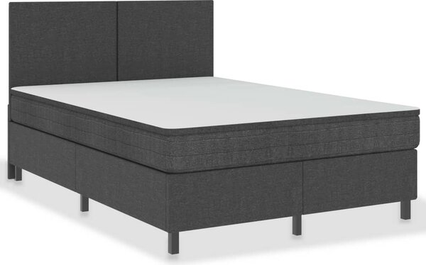 VidaXL Boxspring postelja temno siva iz blaga 140x200 cm