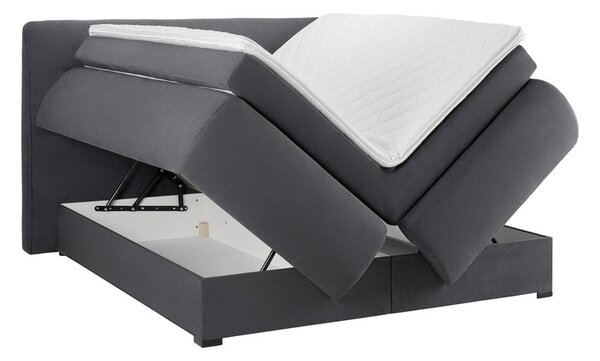 Bessagi Home Postelja Boxspring Bella, Siva, Z Nadvložkom, 180x200