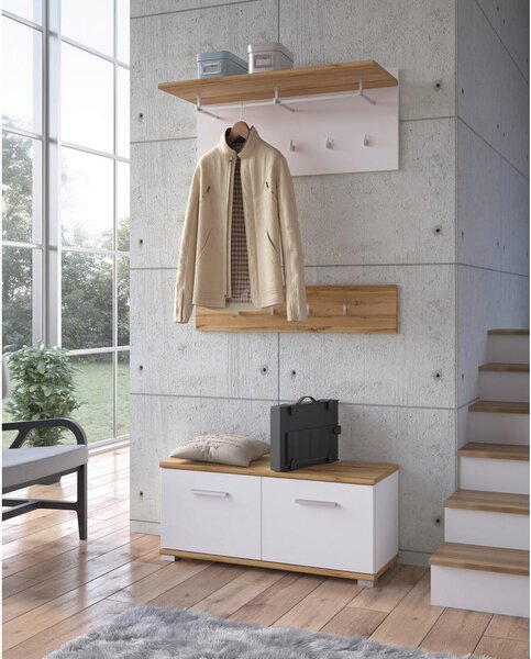 Modern Living Garderobni Panel Hola, Bela, Barva Hrasta