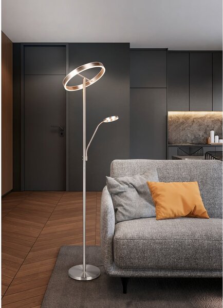 LED stoječa svetilka v srebrni barvi (višina 180 cm) Willis – Trio