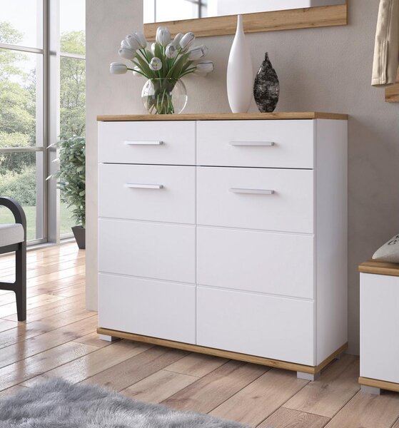 Modern Living Omara Za Čevlje Hola, Bela, Barva Hrasta