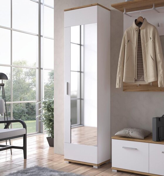 Modern Living Garderobna Omara Hola, Bela, Barva Hrasta