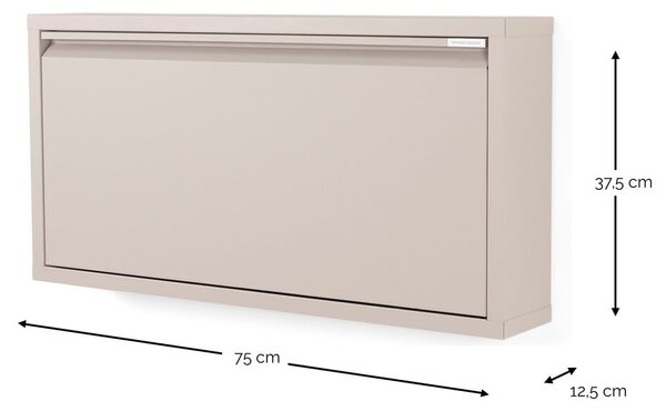 Sivorjava kovinska preklopna omarica za čevlje 75x37,5x12,5 cm Billy – Spinder Design