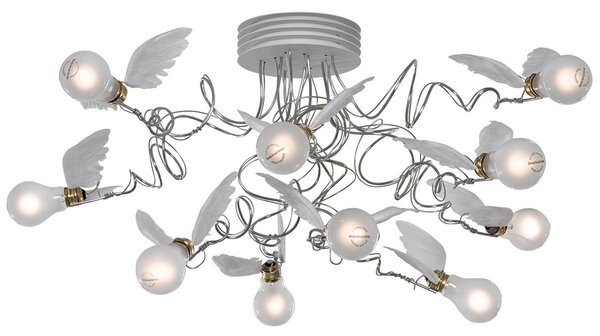 Ingo Maurer Stropna svetilka LED Birdie's Nest, 10fl