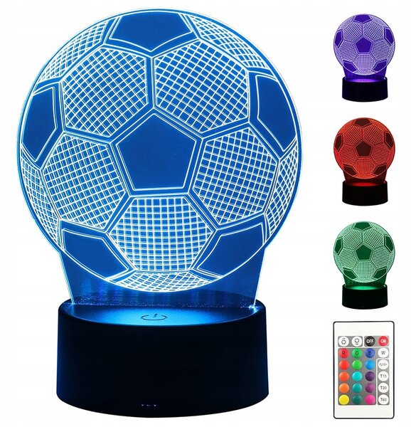 USB LED RGB 3D dekorativna svetilka nogometna žoga daljinec