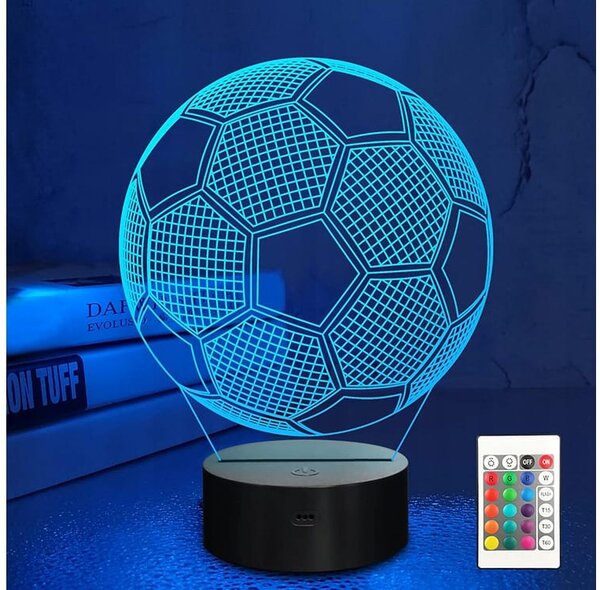 USB LED RGB 3D dekorativna svetilka nogometna žoga daljinec