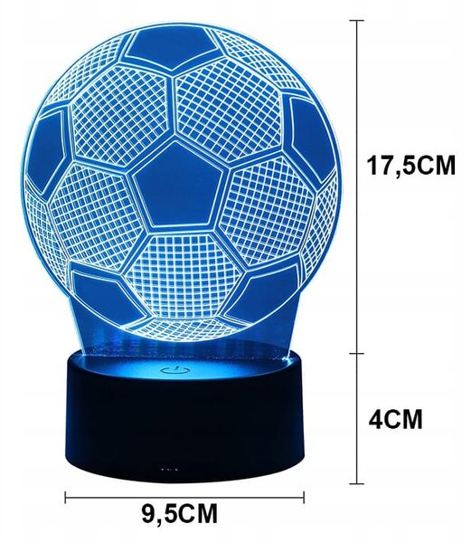 USB LED RGB 3D dekorativna svetilka nogometna žoga daljinec