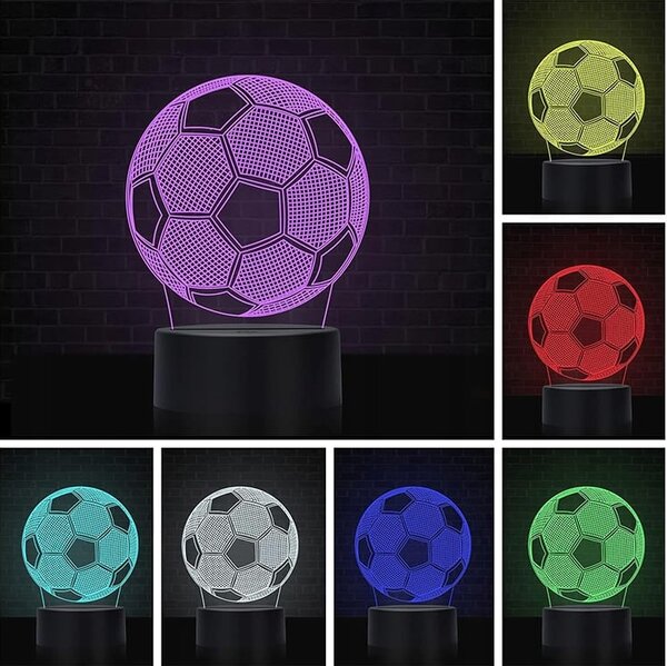 USB LED RGB 3D dekorativna svetilka nogometna žoga daljinec
