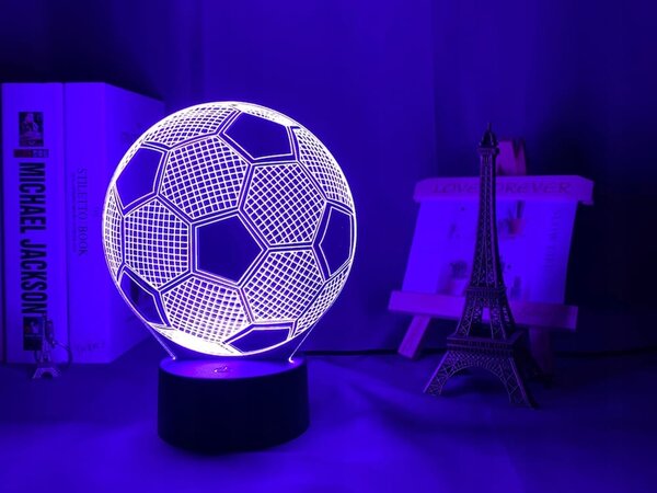 USB LED RGB 3D dekorativna svetilka nogometna žoga daljinec