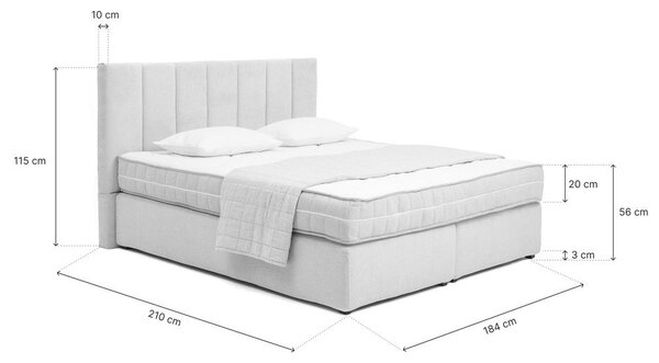 Bež boxspring postelja 180x200 cm Olia Bold Line – Bonami Selection