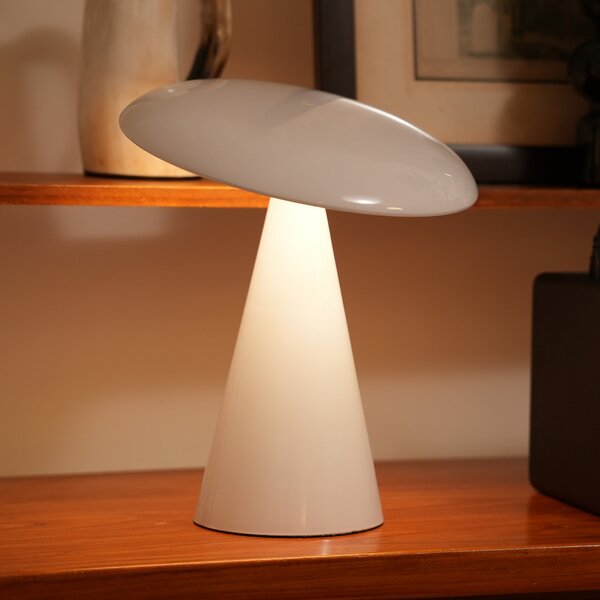 Beacon Lighting LED namizna svetilka na baterije Kinoko, bela, 27 cm, CCT, zatemnjen, Bela, Dnevna soba / jedilnica, Plastika, Sodobni