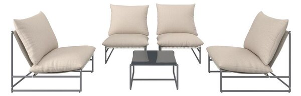 Bessagi Garden Balkonska Garnitura Lino, 5-Delno, Krem