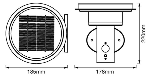 LEDVANCE Endura Solar Double Circle Wall iz nerjavečega jekla