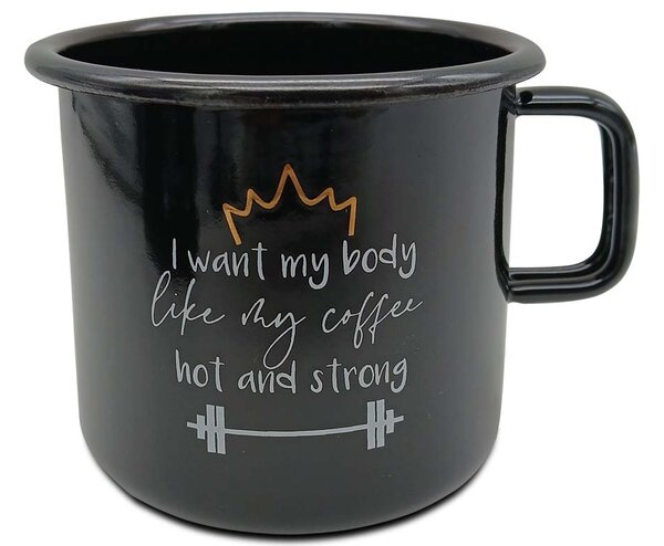 Lonček črn 0,37l "I want my body like my coffee"