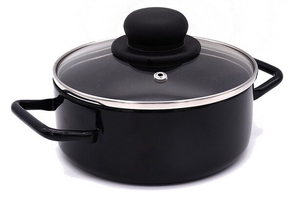 Eterna - nizka kozica s steklenim pokrovom - 1l (16cm)