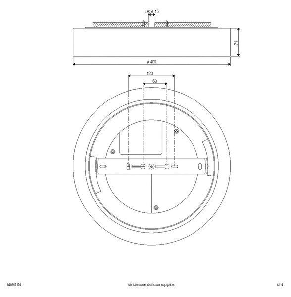 Stropna svetilka Sauro LED, Ø 40 cm, bela